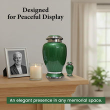 Load image into Gallery viewer, At Peace Memorials Hotep Green Adult Urn for Ashes