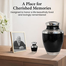 Load image into Gallery viewer, At Peace Memorials Cordoba Black Urn for Ashes SET