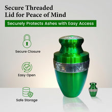 Load image into Gallery viewer, At Peace Memorials Tranquility Green Keepsake Urn for Ashes