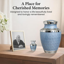 Load image into Gallery viewer, At Peace Memorials Cordoba Tropical Blue Urn for Ashes SET