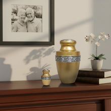 Load image into Gallery viewer, At Peace Memorials Tranquility Gold Keepsake Urn for Ashes