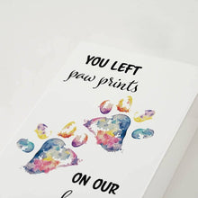 Load image into Gallery viewer, At Peace Memorials Shadowbox Remembrance Paw Prints Rainbow