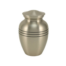 Load image into Gallery viewer, Solid Brass Classic Pewter Color Child/Pet Funeral Cremation Urn, 70 Cubic Inch