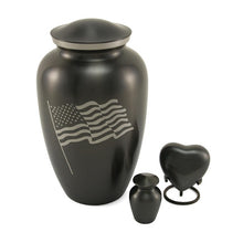 Load image into Gallery viewer, Heart Keepsake Funeral Cremation Urn for ashes, 3 Cubic Inches - Black Slate