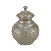 Load image into Gallery viewer, Silver Engraved Large Cremation Urn 70 Cubic Inches
