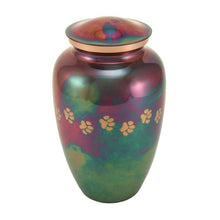 Load image into Gallery viewer, At Peace Memorials Classic Paws Raku Large Pet or Family Pet Urn