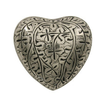 Load image into Gallery viewer, At Peace Memorials Silver Oak Heart Keepsake w/ Velvet Box