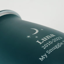 Load image into Gallery viewer, At Peace Memorials Nouveau Teal Sapphire Large Pet or Family Pet Urn