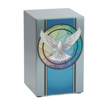 Load image into Gallery viewer, At Peace Memorials Life Canvas Dove Pewter Adult Cremation Urn 200 CI