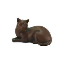 Load image into Gallery viewer, Small/Keepsake Sable Cozy Cat Resin Funeral Cremation Urn, 25 Cubic Inches