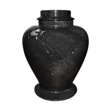 Load image into Gallery viewer, Large 126 Cubic Inch Black Lassi Ebony Marble Funeral Cremation Pet Urn