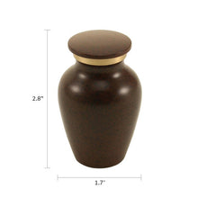 Load image into Gallery viewer, New, Solid Brass MAUS Earth Keepsake Funeral Cremation Urn, 5 Cubic Inches