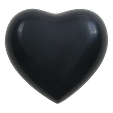 Load image into Gallery viewer, Small/Keepsake Black Brass Arielle Heart Cremation Urn, 20 cubic inches