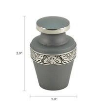 Load image into Gallery viewer, At Peace Memorials Grecian Rustic Pewter Mini Keepsake w/ Velvet Bag