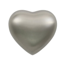Load image into Gallery viewer, New, Solid Brass Classic Pewter Heart Keepsake Cremation Urn, 3 Cubic Inches