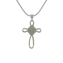Load image into Gallery viewer, Stainless Steel Pewter Cross Funeral Cremation Pendant w/chain