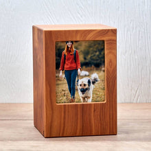 Load image into Gallery viewer, Wood Adult 200 Cubic Inch Funeral Cremation Urn for Ashes with photo