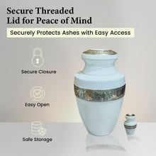 Load image into Gallery viewer, At Peace Memorials Tranquility Ivory Keepsake Urn for Ashes