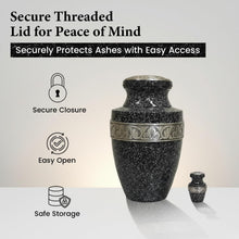 Load image into Gallery viewer, At Peace Memorials Tranquility Black Marble Keepsake Urn for Ashes