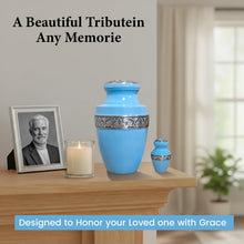 Load image into Gallery viewer, At Peace Memorials Tranquility Blue Urn for Ashes SET