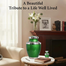Load image into Gallery viewer, At Peace Memorials Cordoba Green Keepsake Urn for Ashes