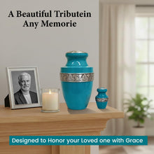 Load image into Gallery viewer, At Peace Memorials Tranquility Biscayne Green Keepsake Urn for Ashes