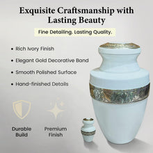 Load image into Gallery viewer, At Peace Memorials Tranquility Ivory Urn for Ashes SET