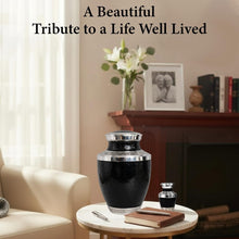 Load image into Gallery viewer, At Peace Memorials Cordoba Black Urn for Ashes SET