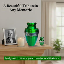 Load image into Gallery viewer, At Peace Memorials Tranquility Green Keepsake Urn for Ashes