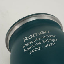 Load image into Gallery viewer, At Peace Memorials Nouveau Teal Sapphire Extra Small Pet Urn