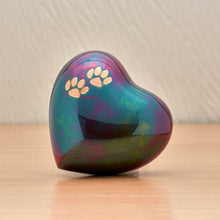 Load image into Gallery viewer, Small/Keepsake Multi-Colored Brass Arielle Heart Cremation Urn, 20 cubic inches