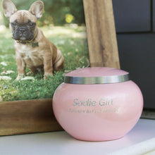 Load image into Gallery viewer, Small/Keepsake Quest Pink Petite Funeral Cremation Pet Urn, 25 cubic inches