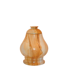 Load image into Gallery viewer, Small/Keepsake 15 Cu. Inch Equator Teak Color Solid Natural Marble Cremation Urn