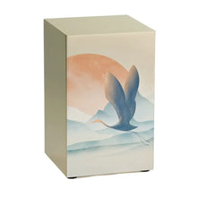 Load image into Gallery viewer, At Peace Memorials Large/Adult 200 Cubic Inches Life Canvas Eternal Peace Cranes Pewter Cremation Urn