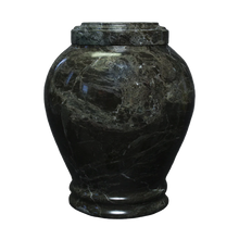 Load image into Gallery viewer, Large/Adult 220 Cubic Inches Embrace Green Zebra Natural Marble Funeral Cremation Urn