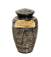 Load image into Gallery viewer, Large/Adult 200 Cubic Inch Metal Golden Aura Funeral Cremation Urn for Ashes