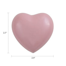 Load image into Gallery viewer, At Peace Memorials Satori Pearl Pink Heart Keepsake w/ Velvet Box Cremation Urn, 3 CI