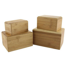 Load image into Gallery viewer, Large Bamboo Box Funeral Cremation Urn for Ashes, 125 Cubic Inches