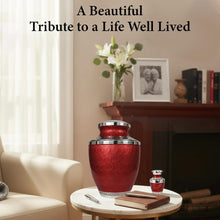 Load image into Gallery viewer, At Peace Memorials Cordoba Red Urn for Ashes SET