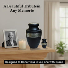 Load image into Gallery viewer, At Peace Memorials Tranquility Black Keepsake Urn for Ashes
