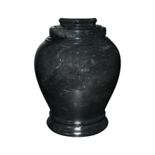 Load image into Gallery viewer, Large/Adult 220 Cubic Inches Love Ebony Black Colored Marble Funeral Cremation Urn