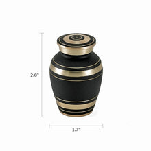 Load image into Gallery viewer, At Peace Memorials Elite Onyx Mini Keepsake w/ Velvet Bag Cremation Urn 5 Cubic Inches