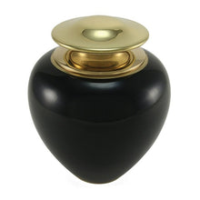 Load image into Gallery viewer, Black Brass Adult 195 Cubic Inch Funeral Cremation Urn for Ashes