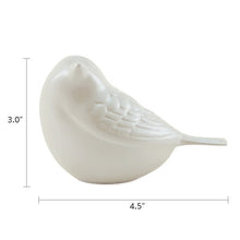 Load image into Gallery viewer, Small Solid Brass Pearl White Songbird Keepsake Funeral Cremation Urn for ashes