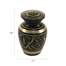 Load image into Gallery viewer, New, Solid Brass Classic Brilliance Keepsake Funeral Cremation Urn, 5 Cubic Inches