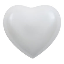 Load image into Gallery viewer, New Brass Pearl White Arielle Heart Funeral Cremation Urn w/stand,20 Cubic inch