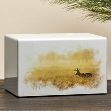 Load image into Gallery viewer, Large/Adult Somerset Deer Box Funeral Cremation Urn for Ashes, 200 Cubic Inches