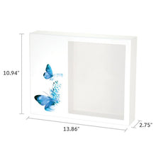 Load image into Gallery viewer, At Peace Memorials Shadowbox Remembrance Keepsake Blue Butterflies