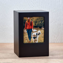 Load image into Gallery viewer, Wood Adult 200 Cubic Inch Funeral Cremation Urn for Ashes with photo