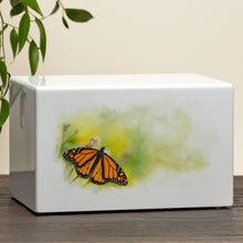 Load image into Gallery viewer, Large/Adult Somerset Butterfly Funeral Cremation Urn for Ashes, 200 Cubic Inches
